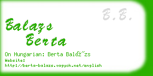balazs berta business card